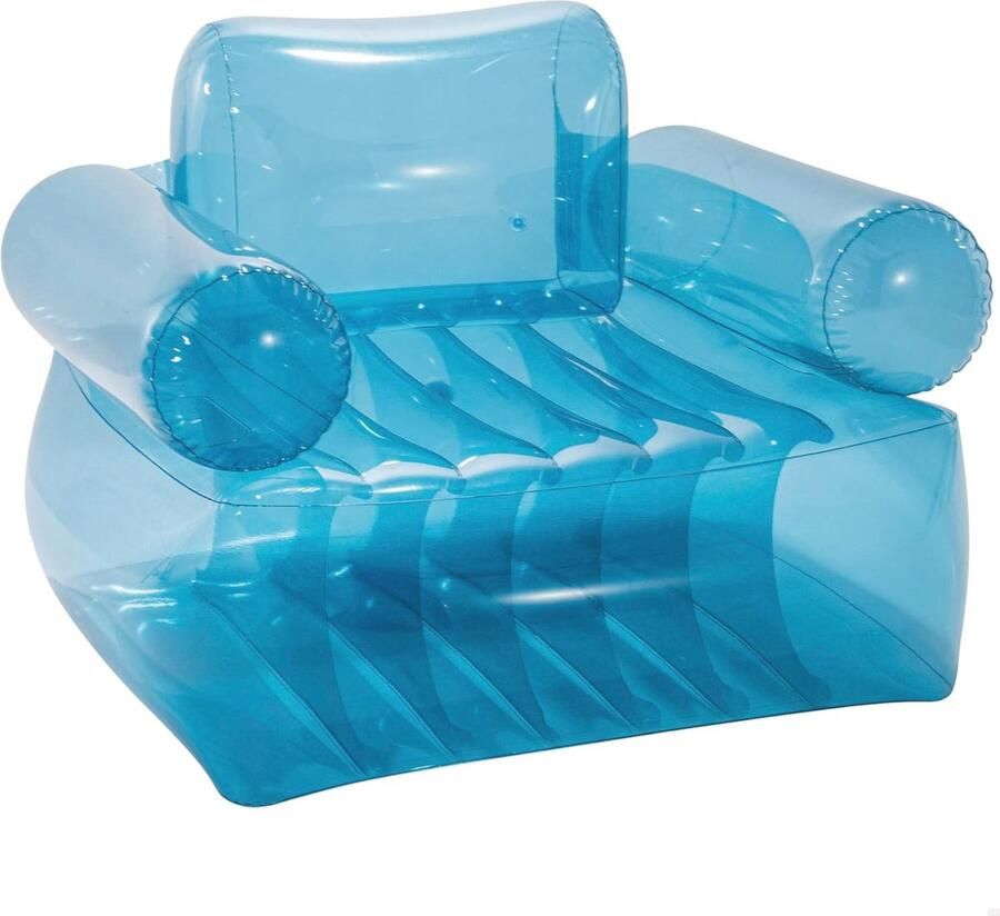 Transparante Blauw Opblaasstoel 109 cm x 107 cm x 79 cm