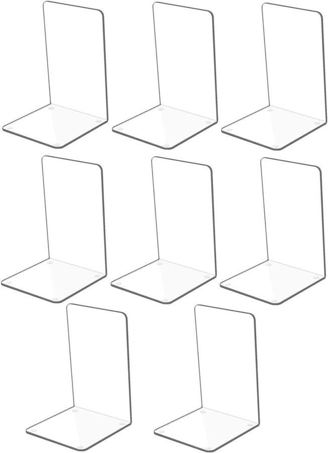 Transparante boekensteunen van acryl met antislipstickers Boekensteunen voor slaapkamer bibliotheek kantoor en school Desktoporganisator Decoratiegeschenk (4 stuks) Optimaliseer Ruimte & Stijl in Huis