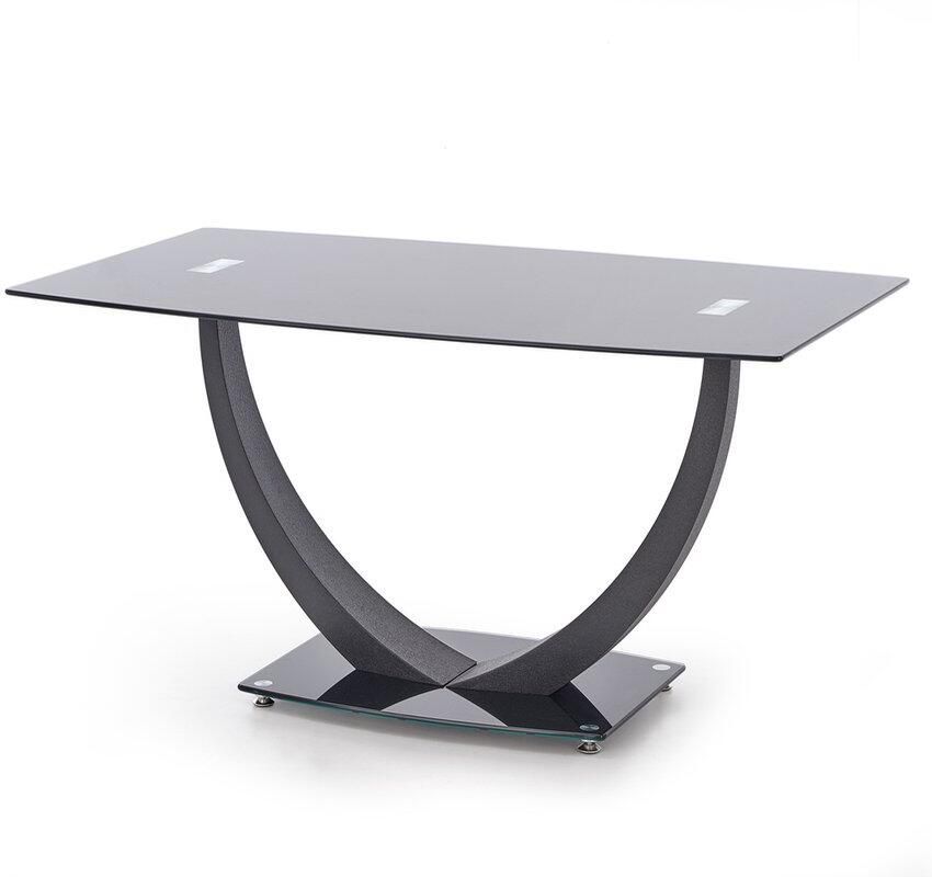 Transparante Eettafel – Glas & Staal – Rechthoekige Eetkamertafel 140x80 cm – Modern Design – Geschikt voor 4 Personen – Stijlvol & Duurzaam