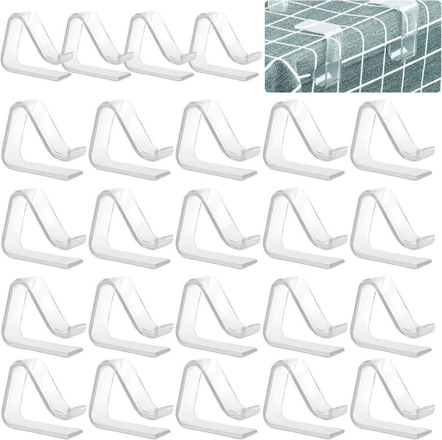Transparante Tafelkleedklemmen 24 Stuks Kunststof Voor Feesten en Barbecues