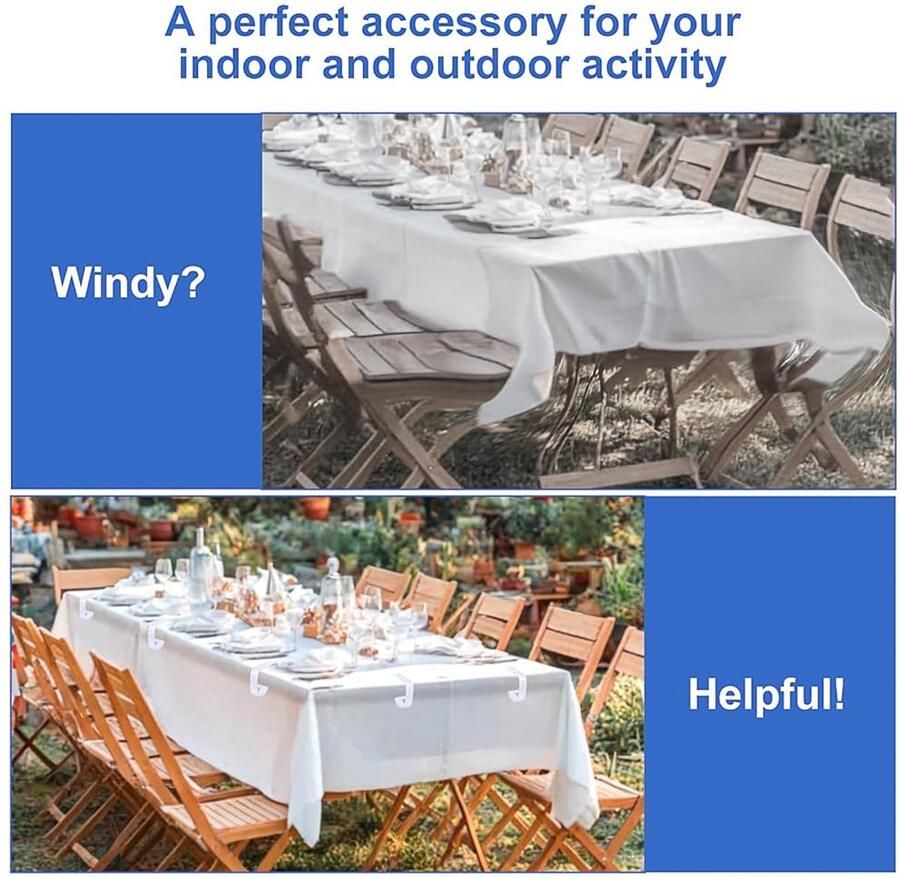 Transparante tafelkleedklemmen herbruikbaar set van 12 acryl