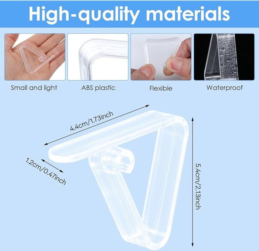 Transparante tafelkleedklemmen set van 12 kunststof