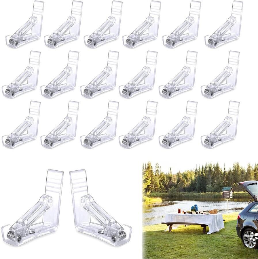 Transparante tafelkleedklemmen set van 20 multifunctioneel hoogwaardig materiaal
