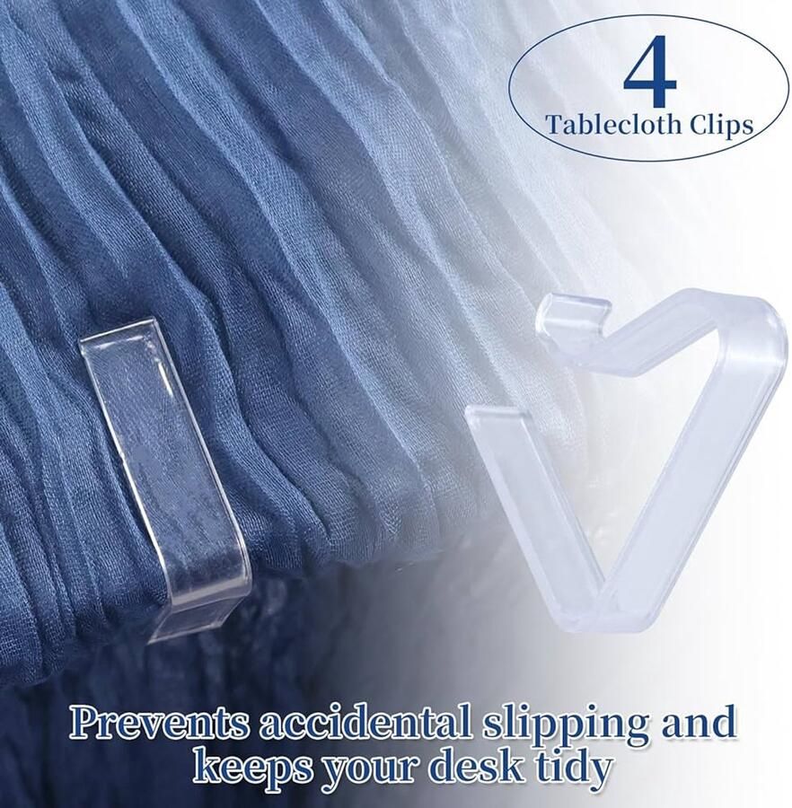 Transparante Tafelloper Boho Stijl 1 stuk Stofblauw 90 x 400 cm