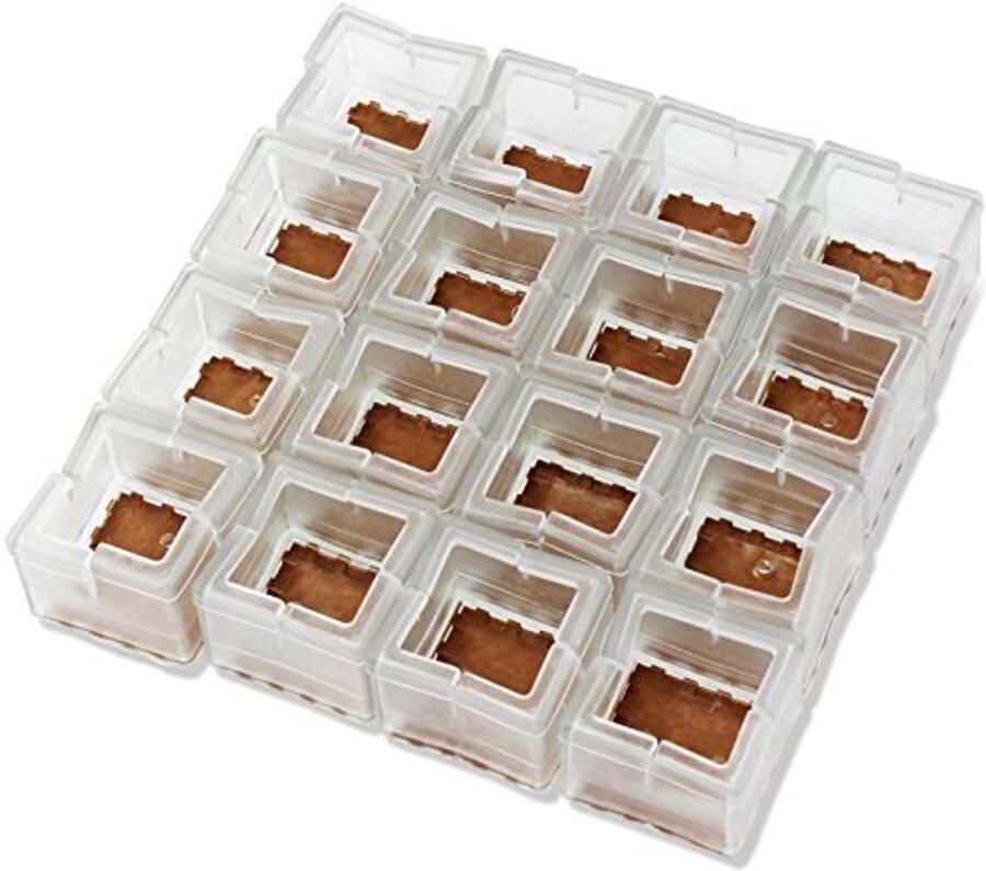 Transparante Vierkante Meubelvoetjes voor Stoelen en Tafels Silicone Vloerbeschermers