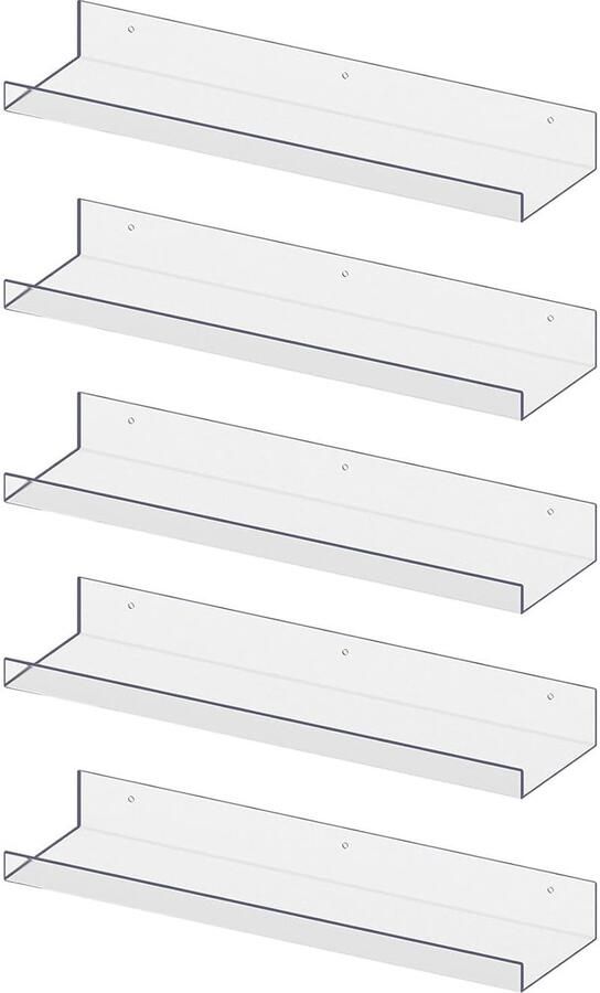 Transparante wandplanken stijlvol en robuust set van 2