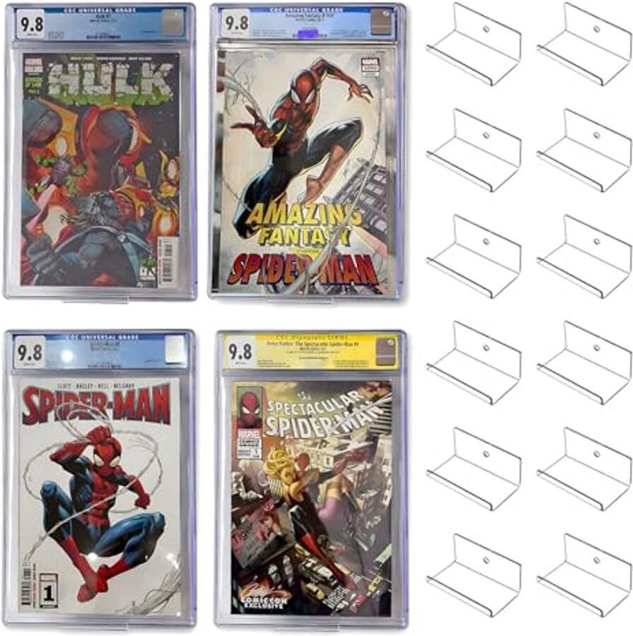 Transparante Wandplanken voor Stripboeken 12 Stuks Duidelijke Acryl Float Planken
