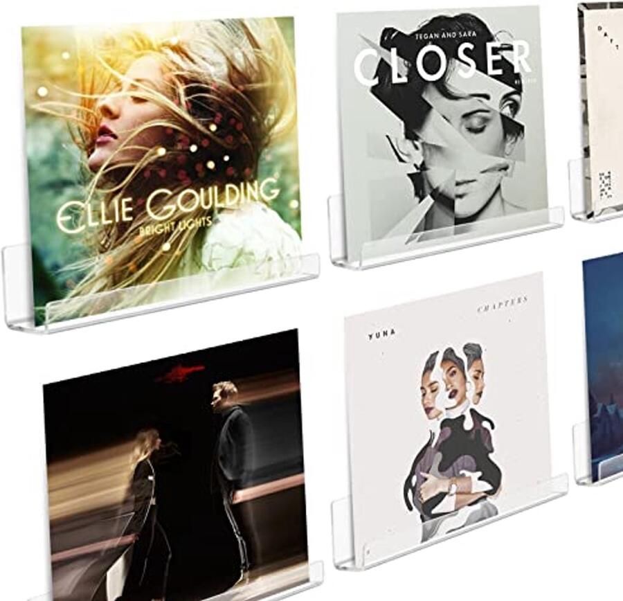 Transparante wandplanken voor vinylplaten 6 stuks zwevende acryl rekken