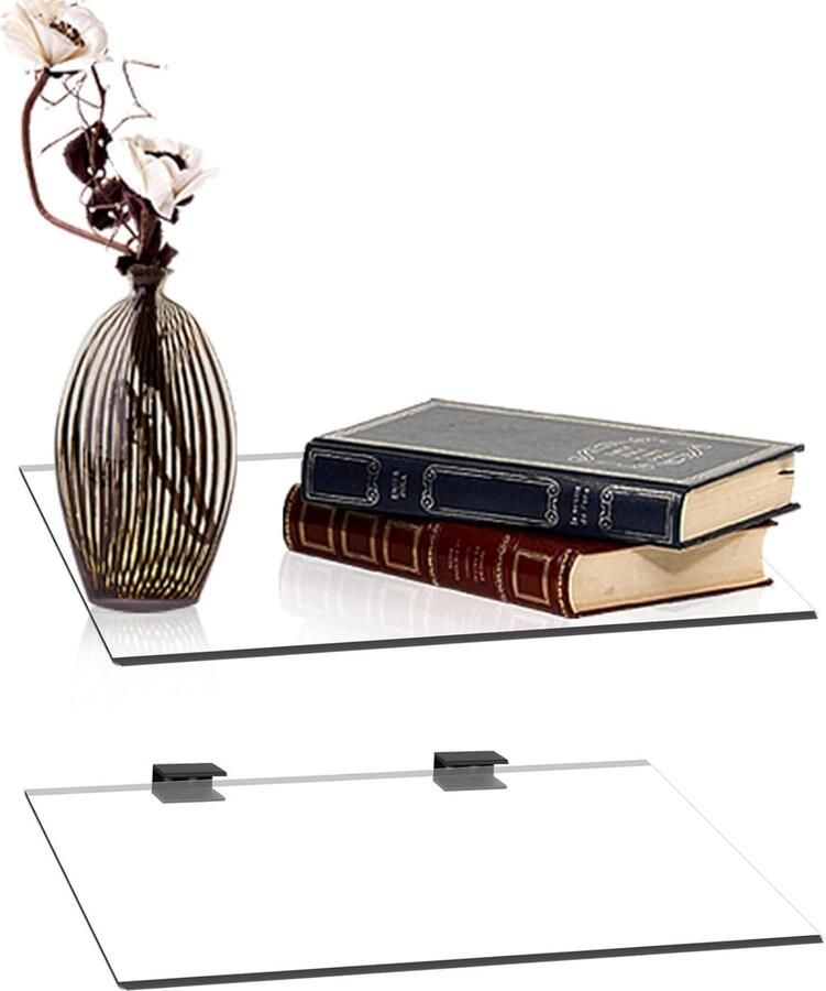 Transparante wandplanken zwevende planken 2 stuks acryl 300 x 150 mm