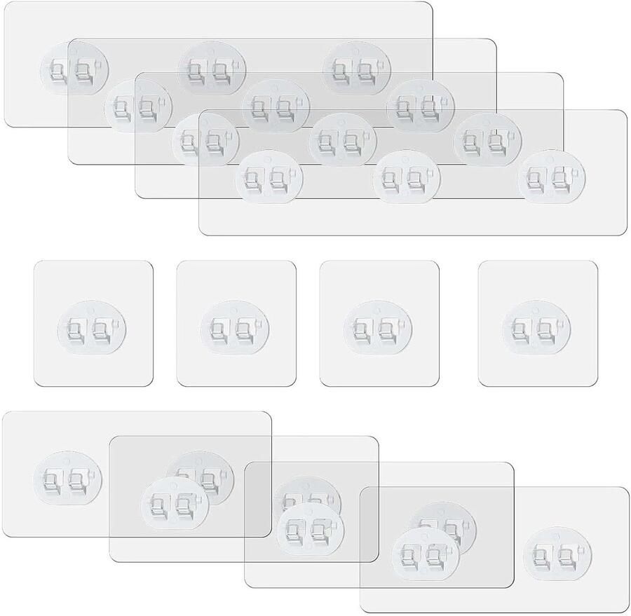 Transparante zelfklevende haken set van 12 sterke grip eenvoudig te gebruiken