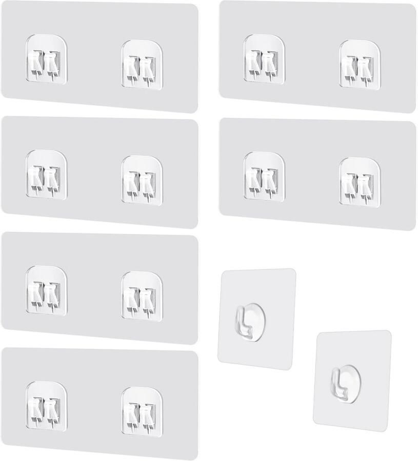 Transparante zelfklevende haken waterdicht en oliebestendig set van 8