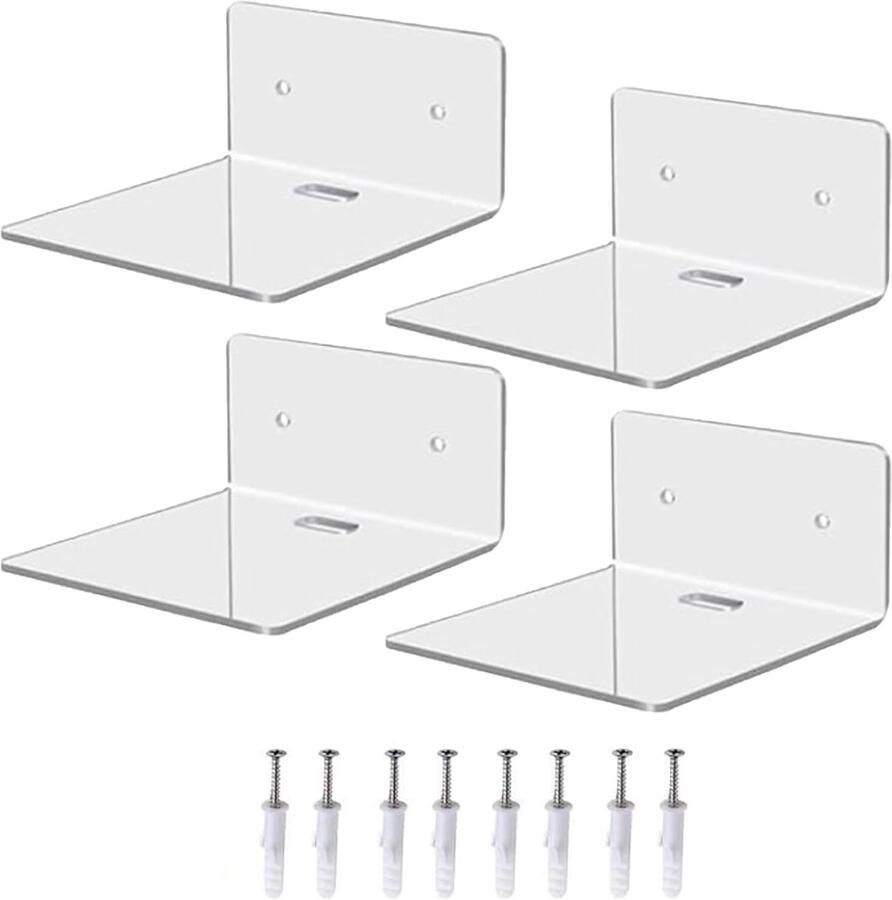 Transparante zwevende planken modern design 1 stuk acryl 10 2 x 9 x 4 8 cm