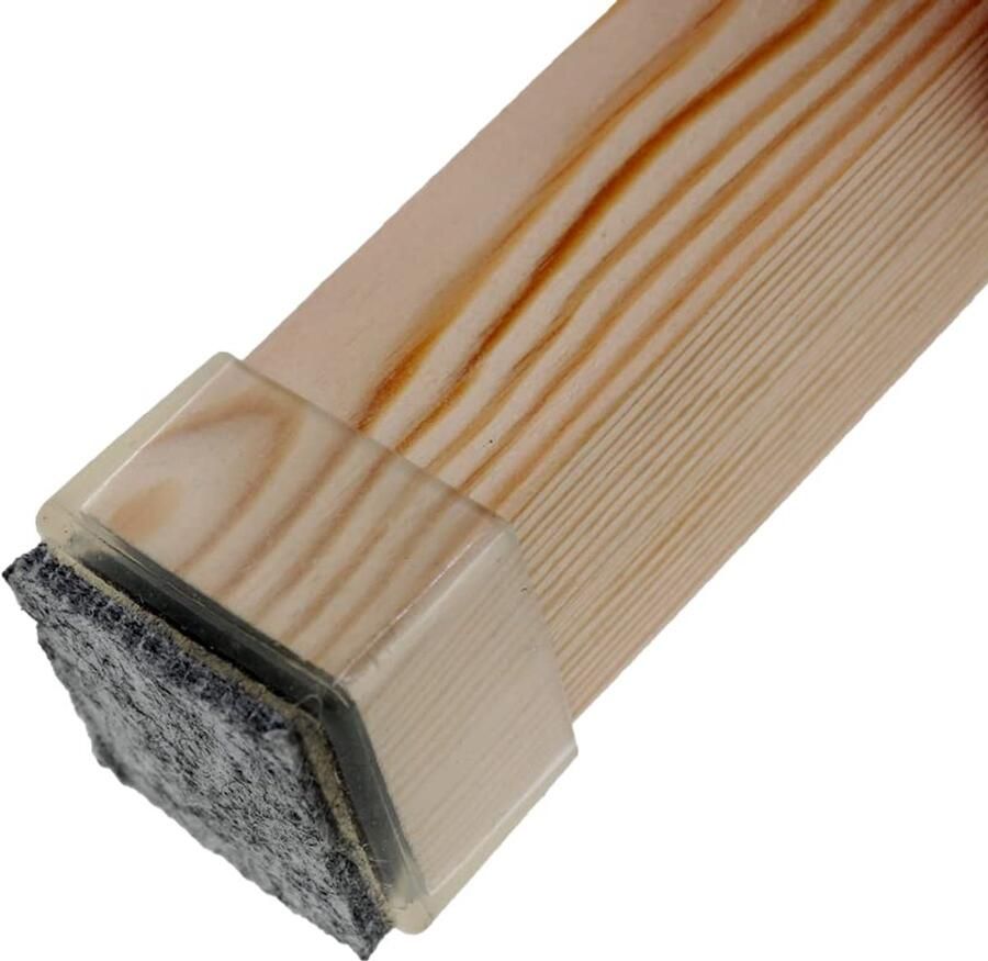 Transparent Clear Flexible Square Feet with Felt Pad for 32-35mm Furniture Table Chair Legs (16)