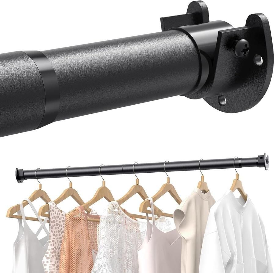 Traploos verstelbare kaststang multifunctioneel zwart metaal