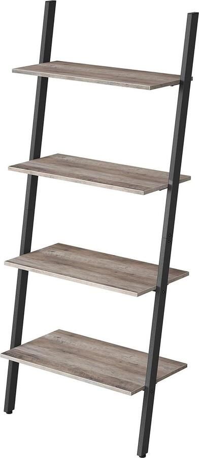 Trappenrek boekenkast met 4 planken industrieel groen en zwart