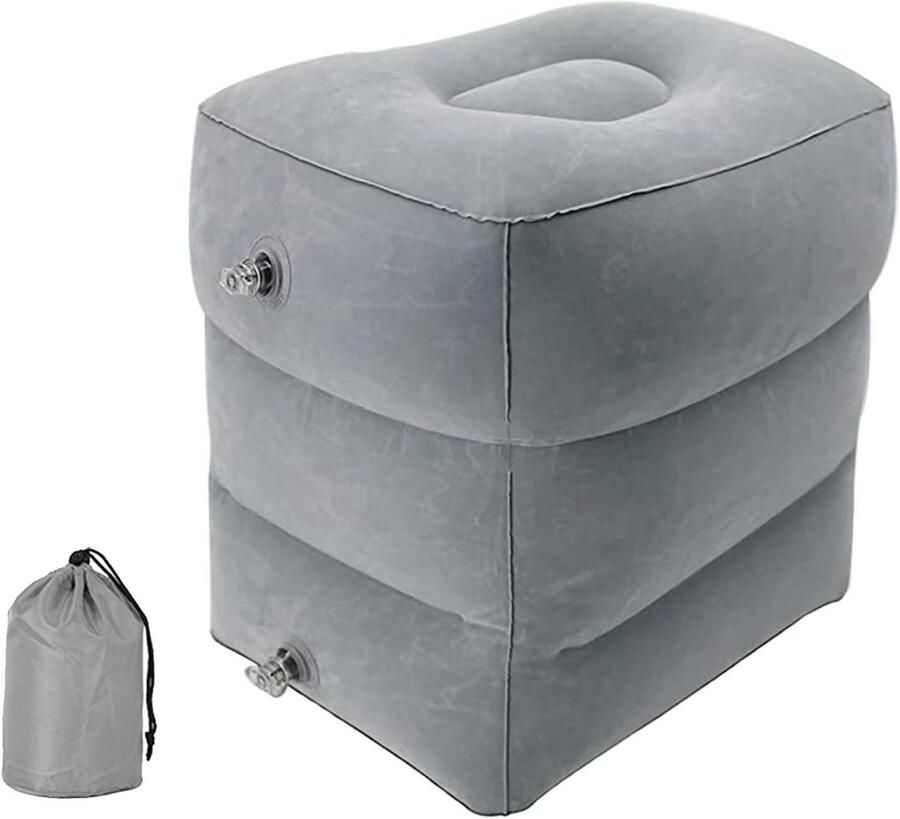 Inflatable Travel Footrest Height Adjustable Pillows for Sleeping on Airplane Car Train