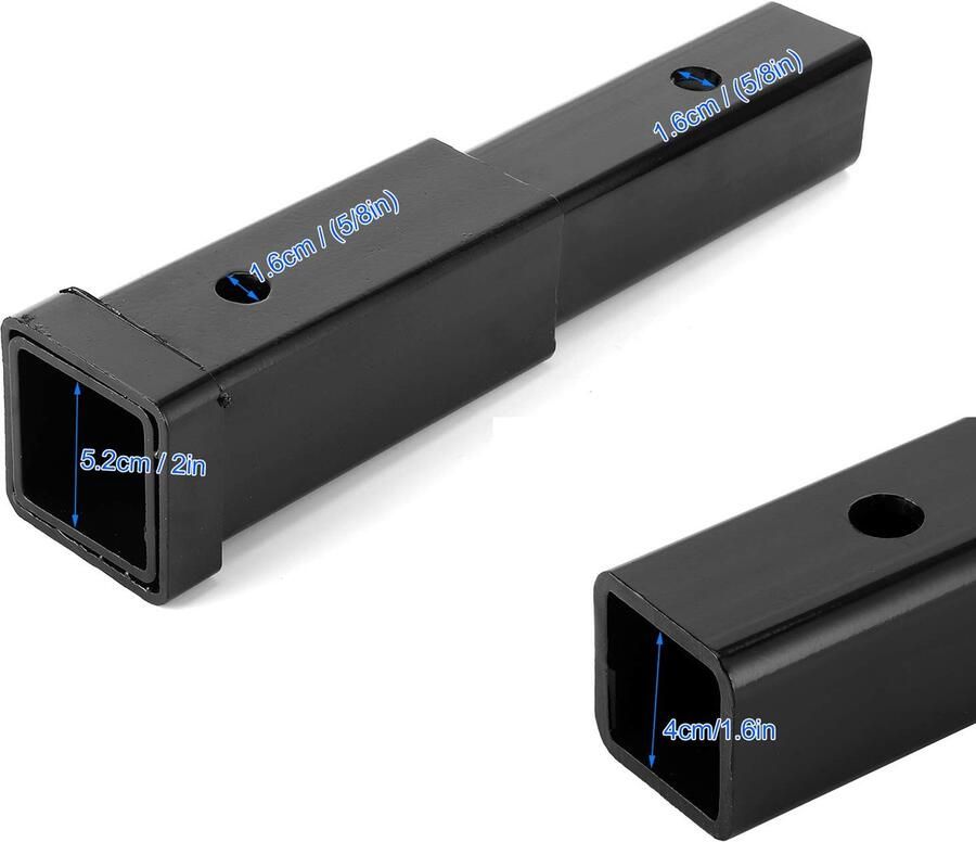 Trekhaakverlenger trekhaakverlenging vierkante buis stalen 5000lbs stapels voor aanhangwagens voor klasse 3 4 2in ontvanger op trekhaak gemonteerde fietsenrek