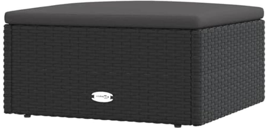 Trendy Voetenbank met Kussen van Poly Rattan Perfect voor Buiten