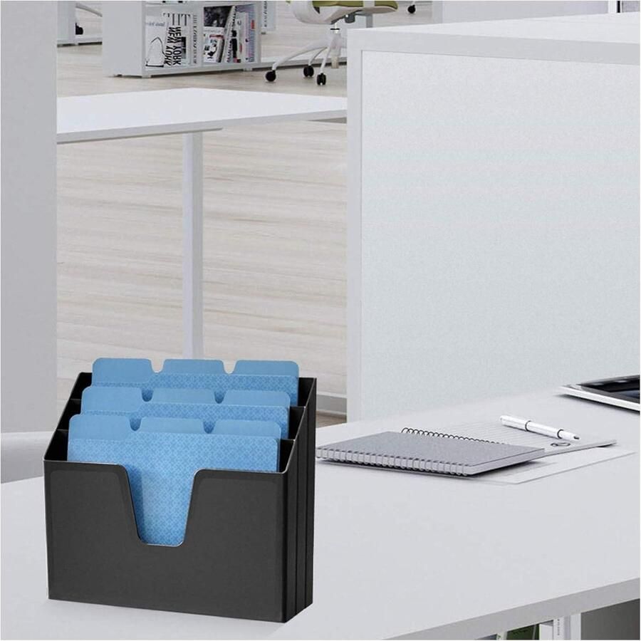 Triple File Organizer Horizontaal 3 Vakken Bureau Bestand Organisator voor Papier Documenten Mappen Kantoor Organisatie Zwart Kleur