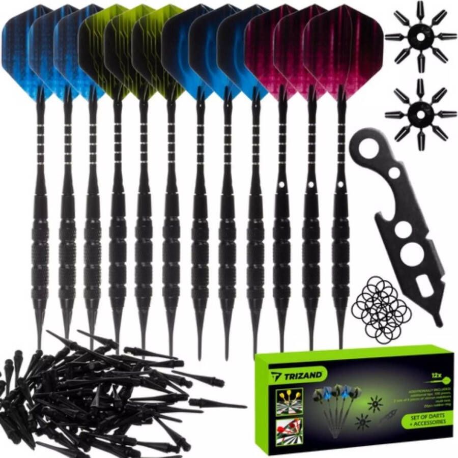 Trizand Dartset van 12 Darts met Accessoires Ideaal voor Beginners