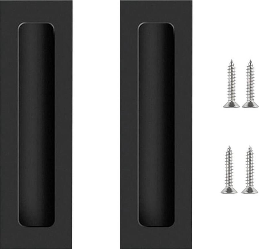 Tucireat meubelgreep zwart 2 stuks schuifdeurgreep afdekking verborgen greep geborstelde staldeurgreep schuifdeurgreep schuifdeur meubelgreep met schroef accessoires voor kamerdeuren