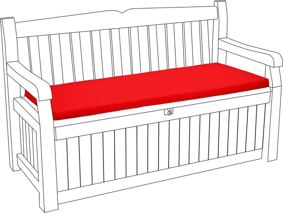 Tuinbank Buiten Zitkussen Tuinopbergbanken Terrasmeubilair Kussen Waterdicht Materiaal Comfortabel Robuust en Lichtgewicht (Rood)