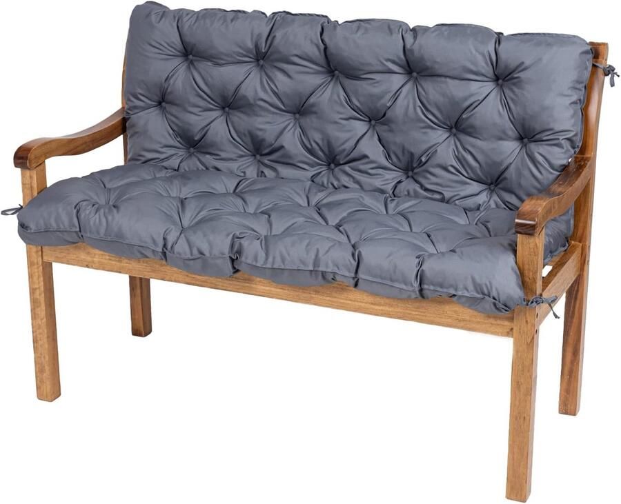 Tuinbank met Rugleuning en Beschermende Kussens Geschikt voor Buiten Comfortabel en Duurzaam