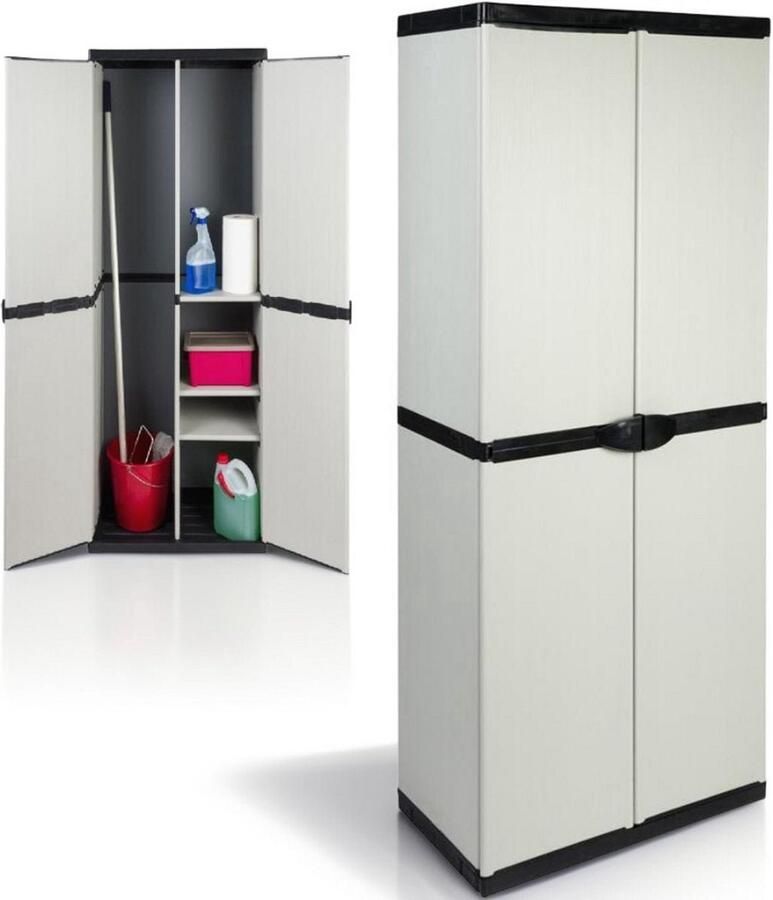 Tuinkast Kunststof Tuinkist Tuinkasten voor Buiten Tuinberging Grijs