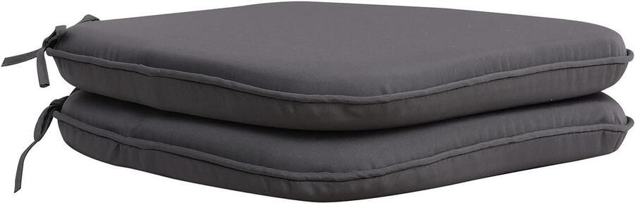 Tuinkussen Zitkussen voor Eetkamerstoelen Binnen & Buiten Voor Woonkamer Patio Auto en Meer (Rond 2 Stuks Donkergrijs)