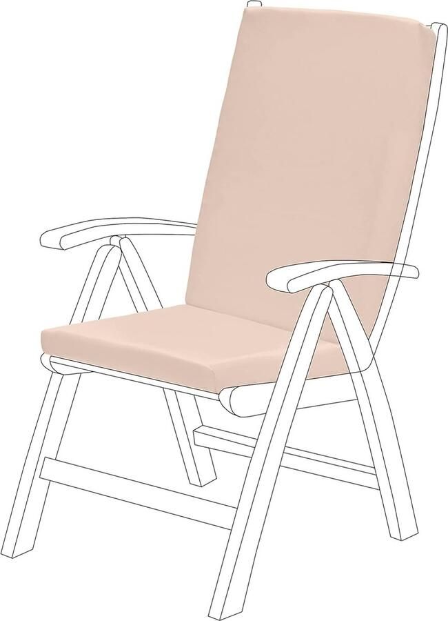 Tuinstoel met hoge rugleuning Zitkussen Buiten Binnenstoelhoes Waterafstotend materiaal Zacht duurzaam en comfortabel Veilige riemen Lichtgewicht en gemakkelijk schoon te maken (steen)