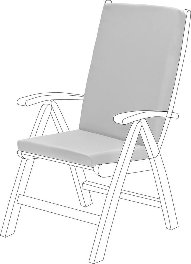 Tuinstoel met hoge rugleuning Zitkussen Buiten Binnenstoelhoes Waterafstotend materiaal Zacht duurzaam en comfortabel Veilige riemen Lichtgewicht en gemakkelijk schoon te maken (grijs)