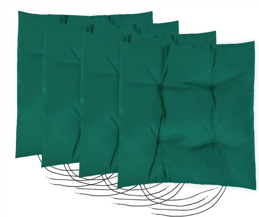Tuinstoel zitkussen met veilige banden waterafstotend dikke kwaliteit antislip holle vezelvulling geweldig voor binnen en buiten licht en duurzaam groen 4