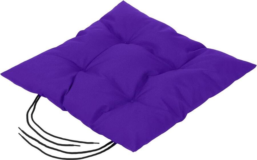 Tuinstoel zitkussen met veilige riemen waterafstotend dikke kwaliteit antislip vulkussen van holle vezels ideaal voor gebruik binnen en buiten lichtgewicht en duurzaam (paars 1)