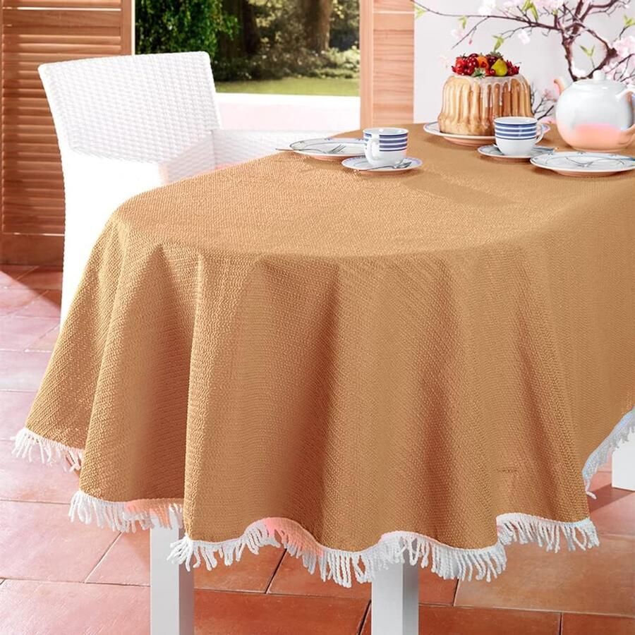 Tuintafelkleed Voor binnen en buiten 1 stuk Beige 150 x 210 cm