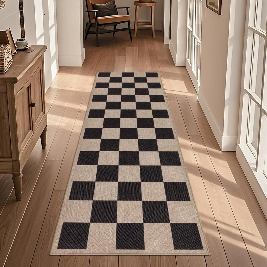 TUKDAK Geweven Vloerkleed Gang Antislip 60x180cm Wasbaar Keukentapijt Moderne Gangloper Vloerkleed Keukenloper Gangtapijt voor Keuken Entree Woonkamer Gang