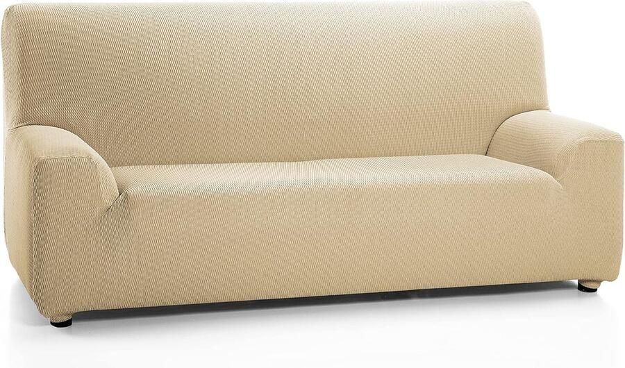 Tunez elastische bankovertrek stof beige 4-zits (220 tot 260 cm)