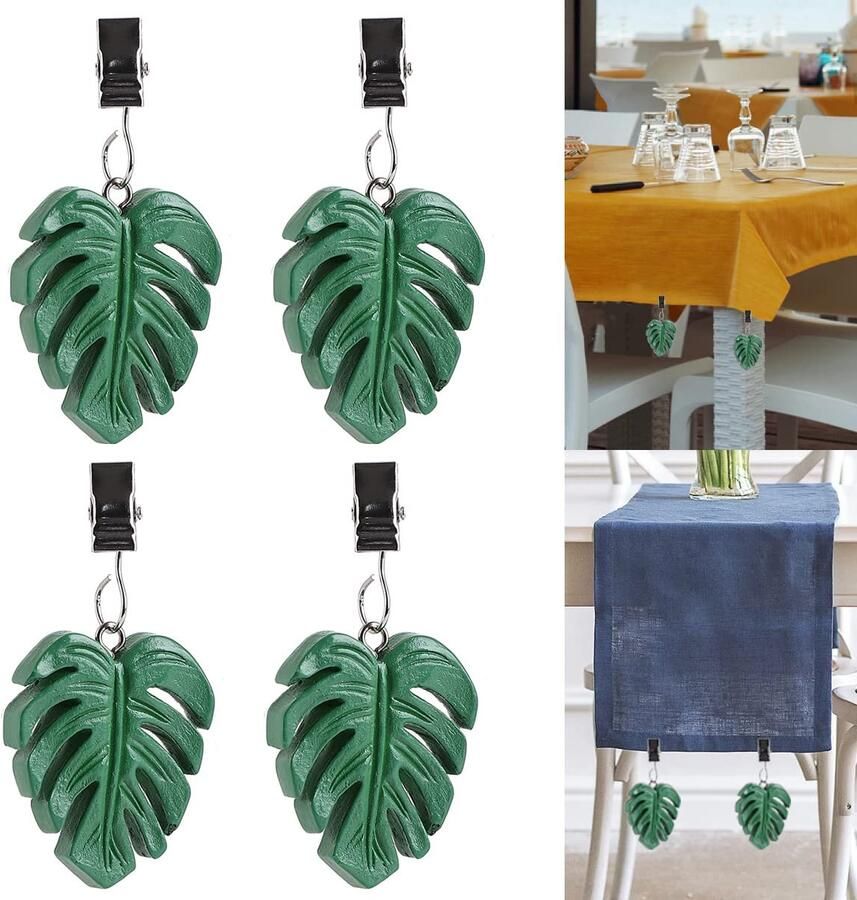 Tuxuzal set van 4 tafelkleedgewichten voor buiten tafelkleedklemmen tafelkleedgewichten met klemkracht tafelkleedgewichten gordijngewichten tafelkleedgewichten bladeren
