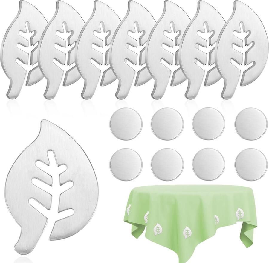 TUZHE 8-pack tafelkleedgewichten voor buiten Extra zwaar Magnetische tafelkleedclip Roestvrijstalen tafelkleedgewicht Gordijngewichten ca. 45 g (vel)