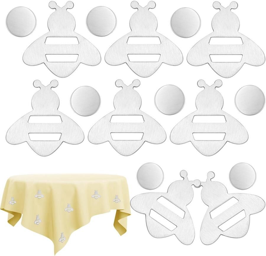 TUZHE 8 stuks tafelkleedgewichten voor buiten Extra zwaar Magnetische tafelkleedclip RVS tafelkleedgewichten Gordijngewichten (bijen)