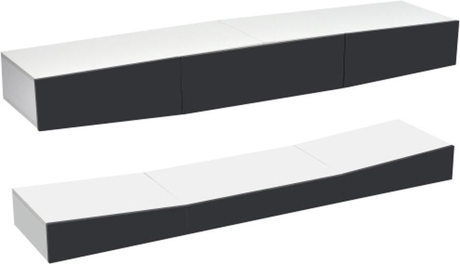 Zonder merk Gotagee TV-bord hangend TV-meubel TV-bar TV-kast met LED-verlichting Zwart