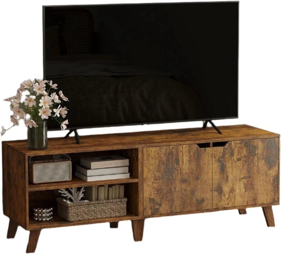TV Cabinet Televisietafel Entertainmentstandaard Verstelbare planken Vintage Brown 140 cm x 40 cm x 50 cm