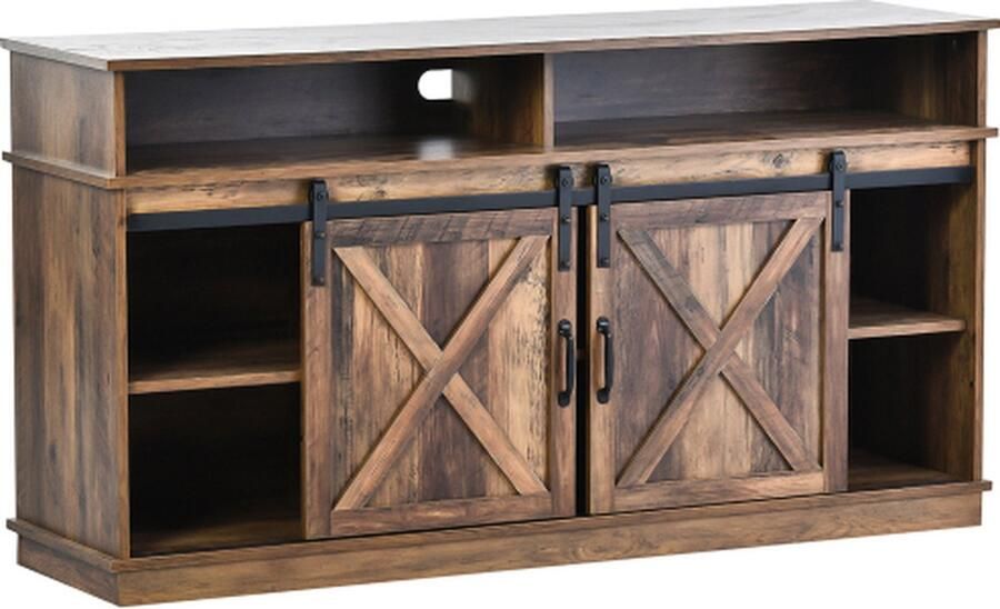 Zonder merk Gotagee TV-kast dressoir Woonkamerkast Locker Verstelbare planken Bruin