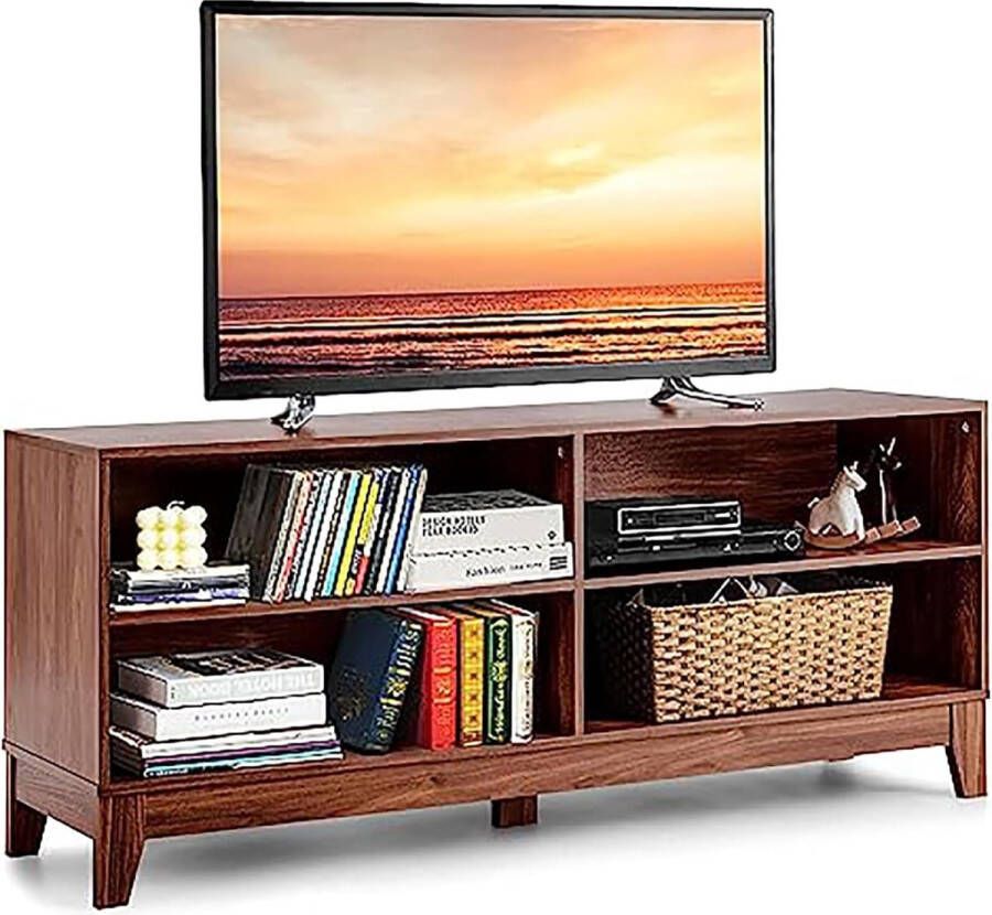 TV-kast houten tv-standaard televisietafel met planken sideboard woonkamerkast keukenkast 147 x 40 x 61 cm (bruin)