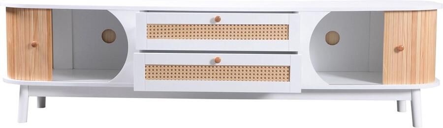 GOTAGEE Tv-kast tv-meubel tv-standaard met rieten zijkanten tv-kast opbergvak