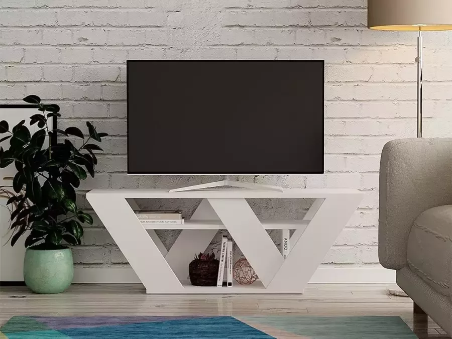 TV meubel 1 plank Wit ZANELO L 110 cm x H 40 cm x D 30 cm - Foto 2