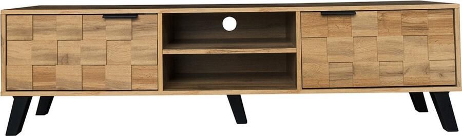 Zonder merk Gotagee Tv-meubel 160 5x35 5x45 cm modern tv-meubel met 2 deuren en 2 open compartimenten