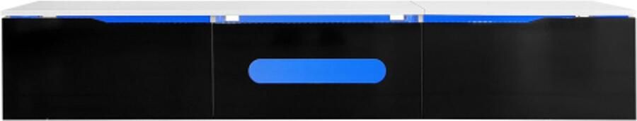 GOTAGEE TV-Meubel 180 cm Hoogglans met 16-kleurige LED-verlichting wandmontage mogelijk