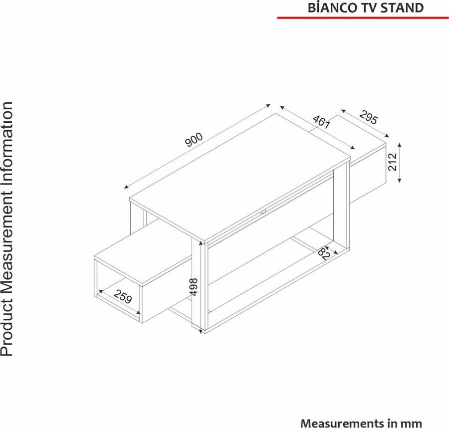 TV meubel 2 nissen Zwart marmer-effect & goudkleurig COMEBI L 160 cm x H 49.8 cm x D 46.1 cm