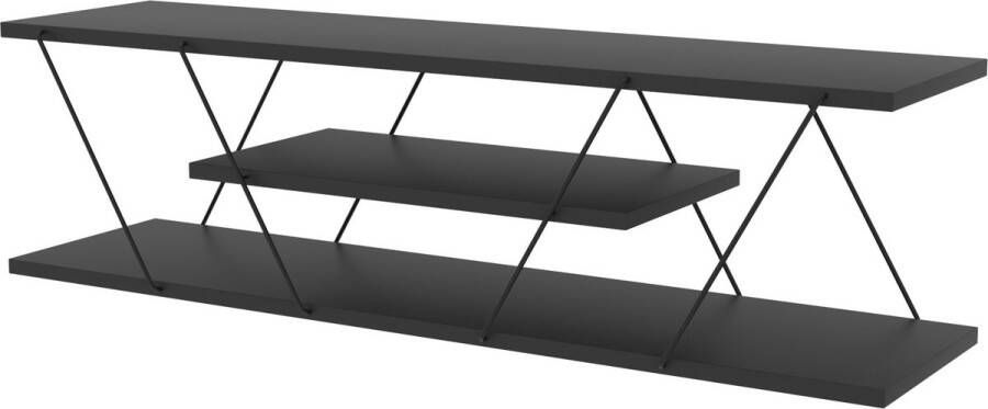 Emob BFD BestFurnitureDesign TV-meubel Hout L120 cm x D30cm x H33 cm Antraciet Zwart - Foto 2