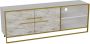 TV Meubel Goud & Wit 160x56 6x38 5cm Melamine Stijlvol en Duurzaam - Thumbnail 2